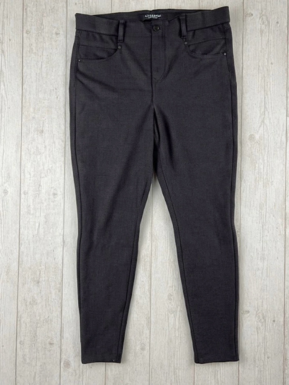 Liverpool Los Angeles Plaid Pull-On Knit Skinny Pants Size 14 US